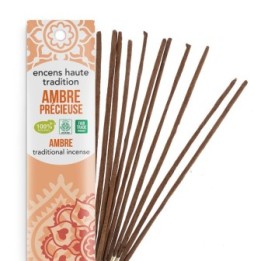 Encens Indiens, 100% naturels "Haute tradition" - Ambre précieuse - 20 pces - Les encens du monde