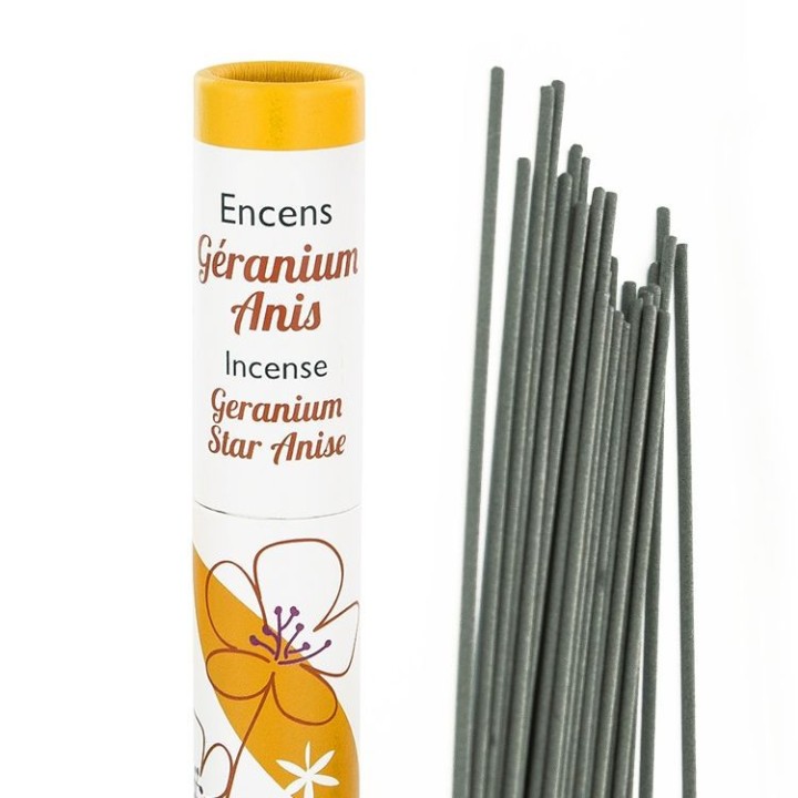 Incenso giapponese alle erbe Herbosense, 100% naturale - Geranio rosa, Anice - 30pz - Les Encens du Monde
