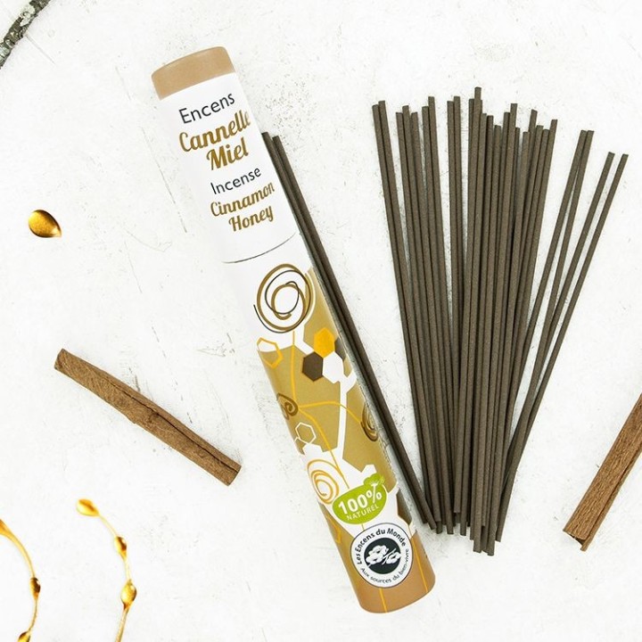 Encens végétal Japonais, Herbosense, 100% naturel -  Cannelle, Miel - 30pces - Les Encens du Monde