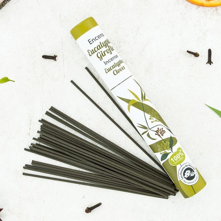 Incenso giapponese alle erbe Herbosense, 100% naturale - Eucalipto, Chiodi di garofano - 30pces - Les Encens du Monde