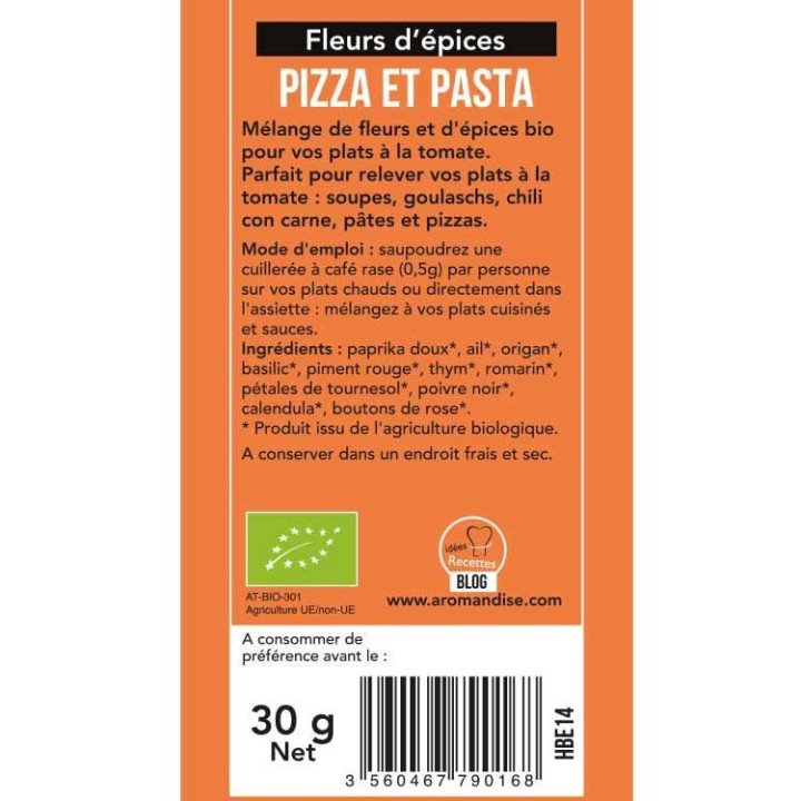 Gewürzblüten BIO, Pizza & Pasta - 30g - Aromandise