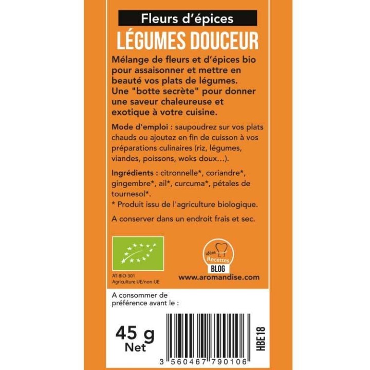 Gewürzblüten BIO, Gemüse süß - 45g - Aromandise