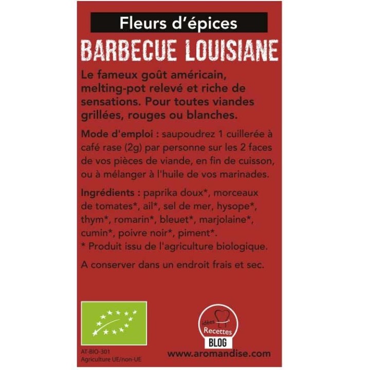 Gewürzblüten BIO, Barbecue Louisiana - 42g - Aromandise