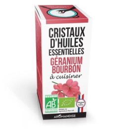Cristaux d'huiles essentielles BIO à cuisiner, Géranium bourbon - 10g - Aromandise