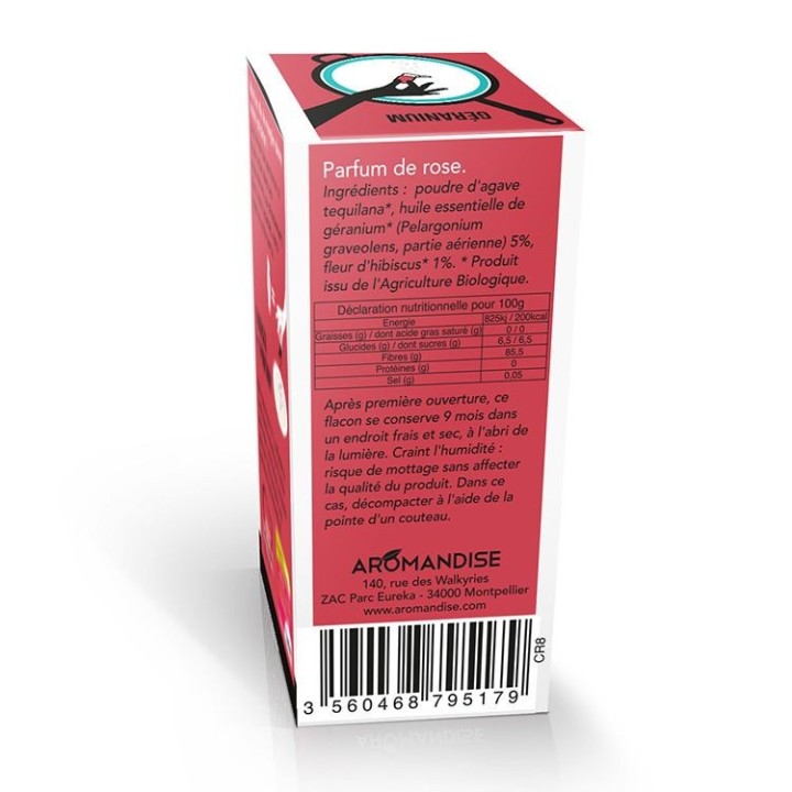 Bio Ätherisches Öl Kristalle zum Kochen, Bourbon-Geranie - 10g - Aromandise