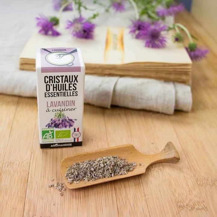 Cristaux d'huiles essentielles BIO à cuisiner, Lavandin - 10g - Aromandise