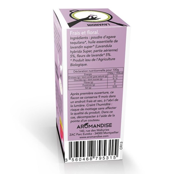 Cristaux d'huiles essentielles BIO à cuisiner, Lavandin - 10g - Aromandise