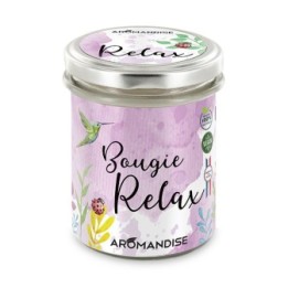 Bougie d'ambiance "Relax" 100% naturelle à la cire de soja, 30h - 150g - Aromandise