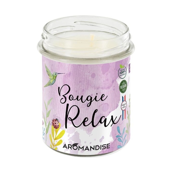 Candela 100% cera di soia naturale "Relax" - 150g - Aromandise
