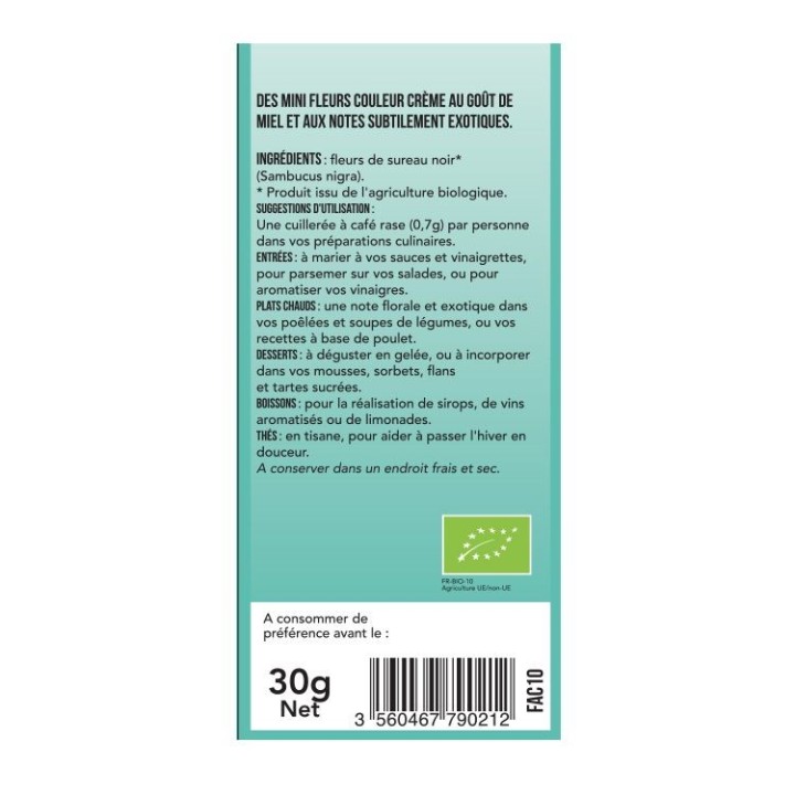 Bio-Blumen zum Essen,  Holunderblüten - 30g - Aromandise