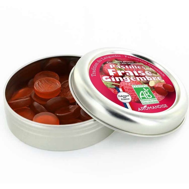 Pastiglie tradizionali della Linguadoca, con fragola e zenzero - 45g - Aromandise