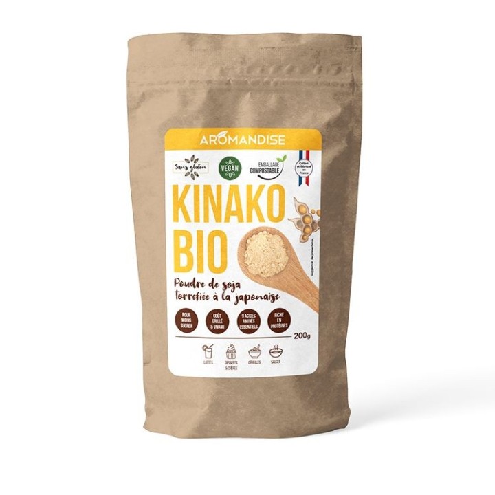Kinako Organic - Polvere di soia giapponese tostata - 200g - Aromandise