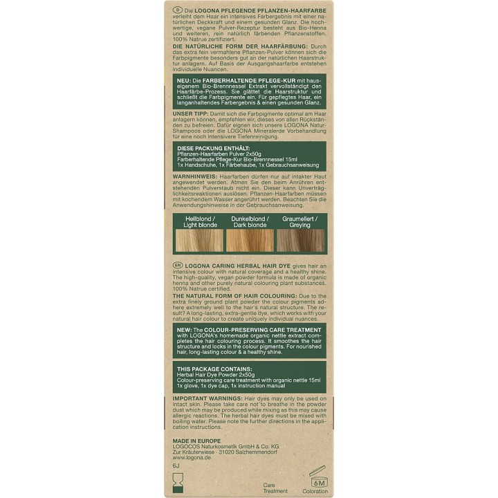 Colorante vegetale organico in polvere BIO 020 - Sahara - 2x50g - Logona