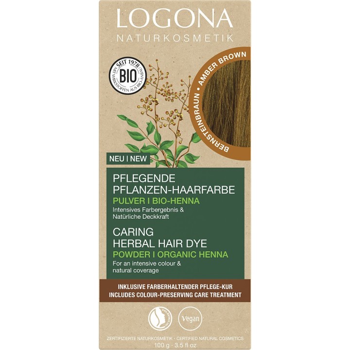 Pflanzen-Haarfarbe-Pulver 060 - Nussbraun - 2x50g - Logona
