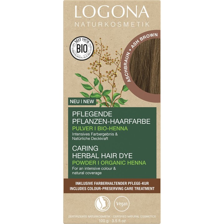 Colorante vegetale organico in polvere BIO 080 - Castano naturale - 2x50g - Logona