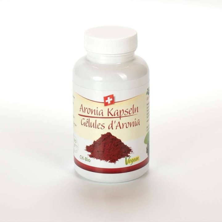 Aronia Swiss capsule, certificato biologico - 100 capsule (550 mg) - Aronia Swiss