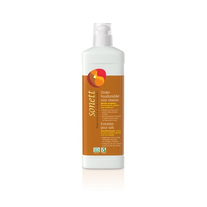 Entretien pour sols à l'olive BIO et cire d'abeille - 500ml - Sonett