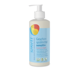 Geschirrspülmittel SENSITIV ohne Parfüm, 100% biologisch abbaubar - Pumpflasche 300ml - Sonett
