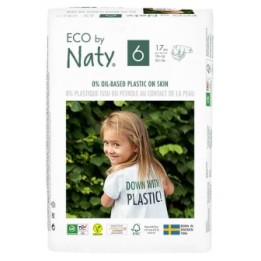 Eco Couches – Taille 6 Junior,  16+ kg - (Jumbo pack) 17 pcs - Naty