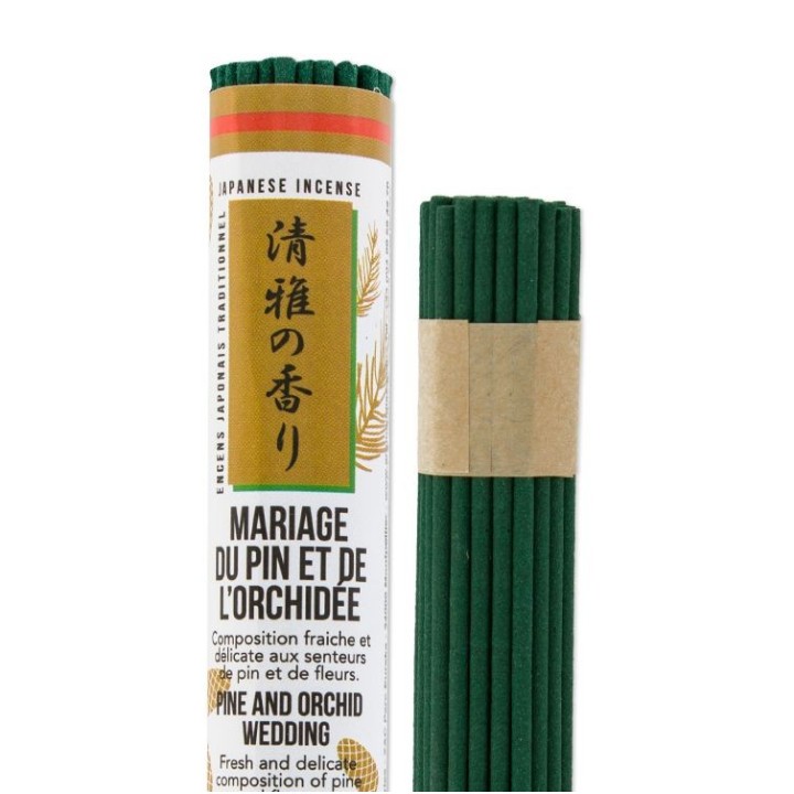 Rotoli corti di incenso giapponese, Il matrimonio del pino e dell'orchidea - 60x 30 min. - Les encens du monde