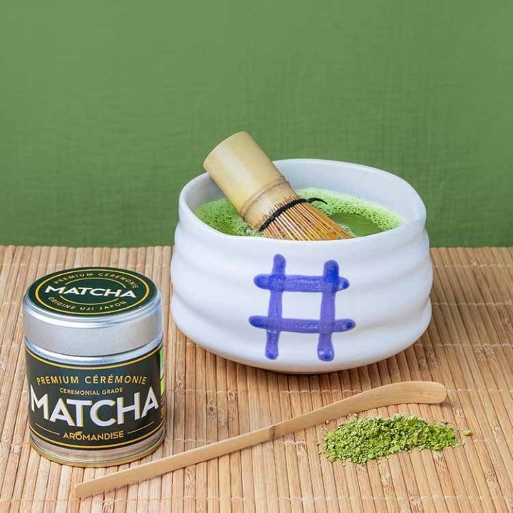 Coffret de dégustation "Matcha Cérémonie" - Matcha, cuillère, bol & fouet - Aromandise