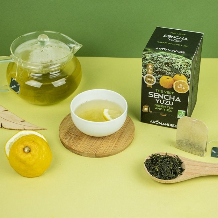 Grüner Tee Sencha von UJI und Yuzu in Aufgüssen - 18 Beutel - Aromandise