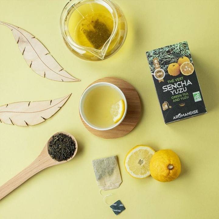 Thé vert Sencha de UJI et Yuzu en infusettes - 18 sachets - Aromandise