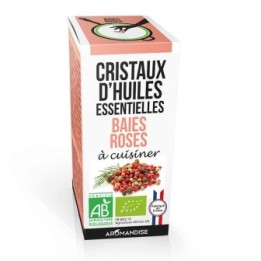 Cristaux d'huiles essentielles BIO à cuisiner, Baies roses - 10g - Aromandise