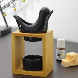 Bruciatore di profumo di candela, Naturéa BIRDY Nero - ZEN'Arôme