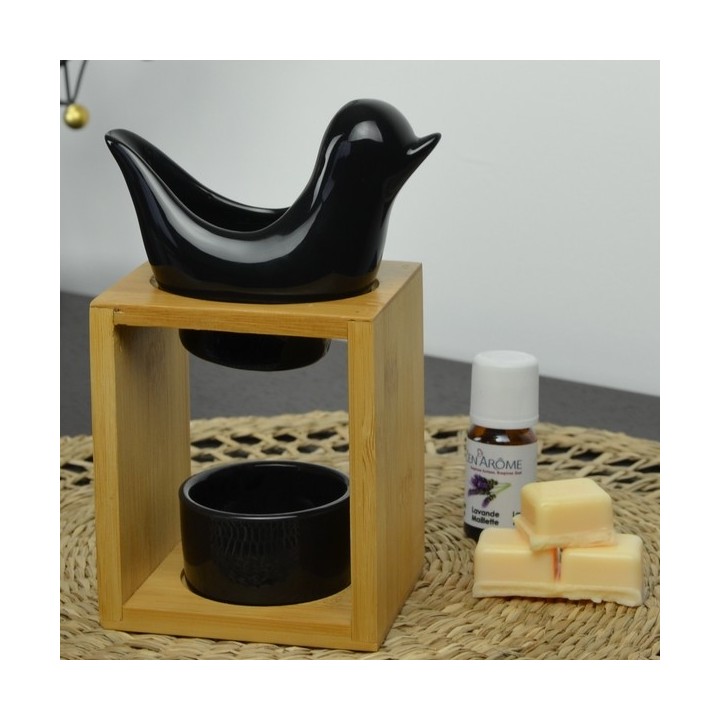 Kerzen-Parfüm-Brenner, Naturéa BIRDY Schwarz - ZEN'Arôme