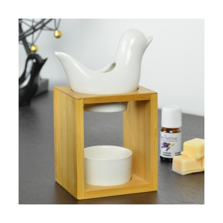 Kerzen-Parfüm-Brenner, Naturéa BIRDY Weiß - ZEN'Arôme