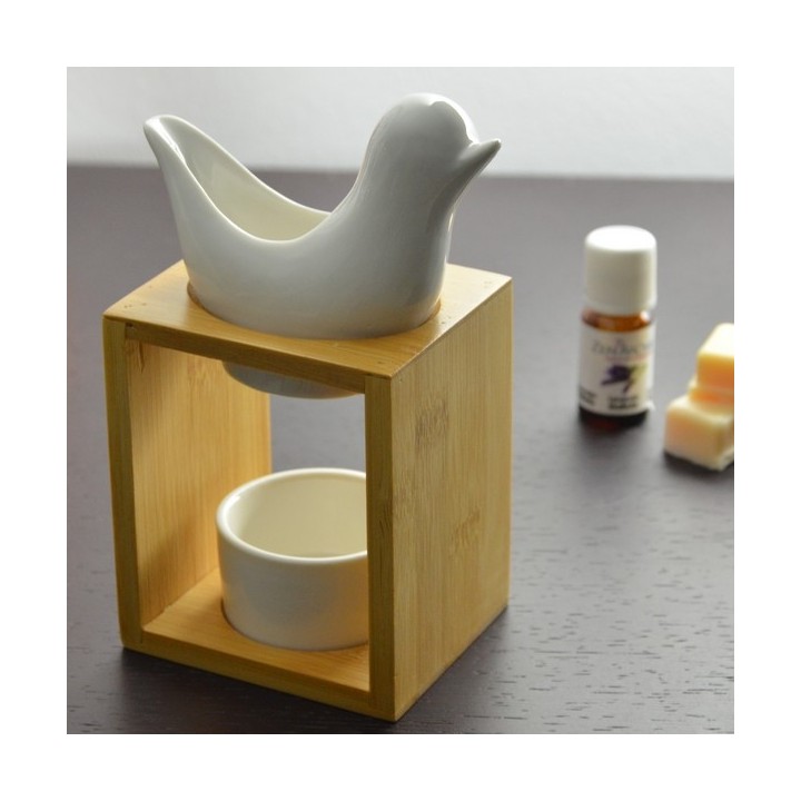 Bruciatore di profumo di candela, Naturéa BIRDY Bianco - ZEN'Arôme
