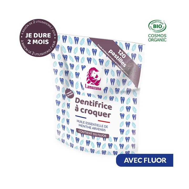 Dentifricio masticabile, Menta (con fluoro) - 120 compresse - Lamazuna