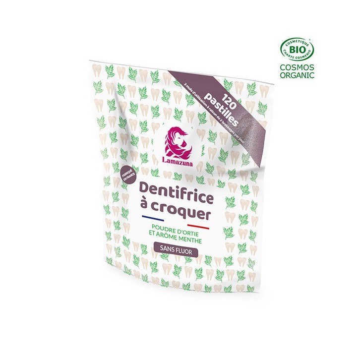 Dentifricio masticabile, Ortica-Menta (senza fluoro) - 120 compresse - Lamazuna