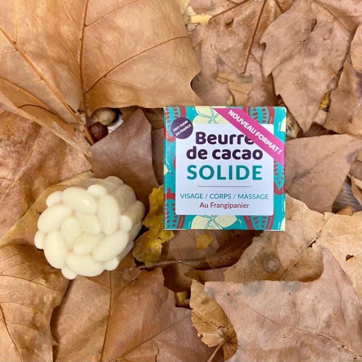 Beurre de cacao solide BIO au baobab et frangipanier - Visage, corps et massages - 55g - Lamazuna
