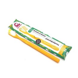 Spazzolino da denti ricaricabile in bioplastica, made in France - Giallo - Lamazuna