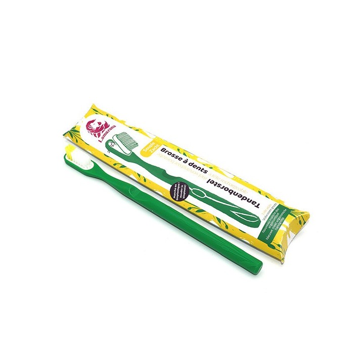 Brosse à dents rechargeable en bioplastique, fabriquée en France - Verte - Lamazuna