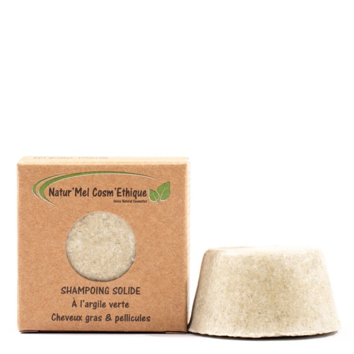 Shampoing Solide Suisse à l'argile verte (gras et à pellicules) - 30g - Natur'Mel Cosm'Ethique