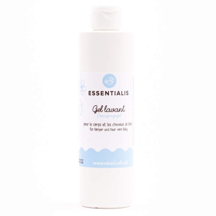 Waschgel aus der Schweiz, für den Körper und die Haare des Babys - 250ml - Essentialis
