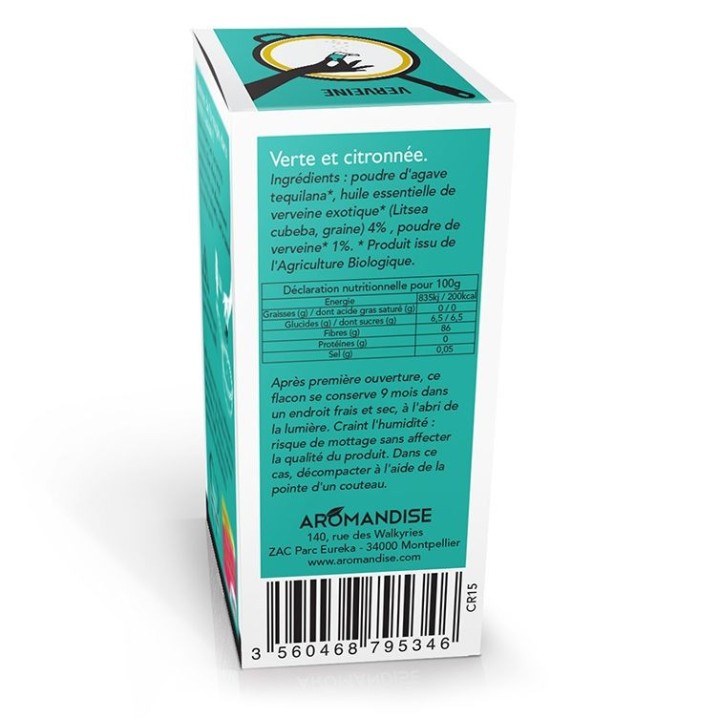 Cristalli di olio essenziale biologico per cucinare, Verbena - 10g - Aromandise
