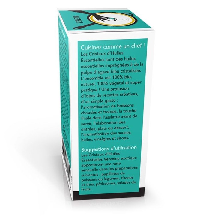 Cristalli di olio essenziale biologico per cucinare, Verbena - 10g - Aromandise