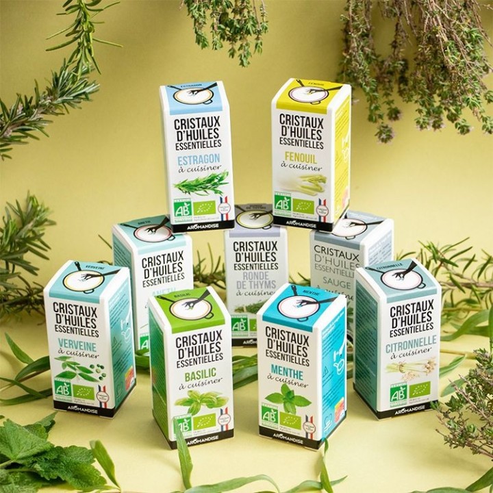 Cristalli di olio essenziale biologico per cucinare, Verbena - 10g - Aromandise