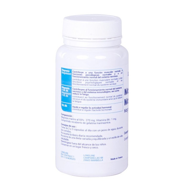 Marines Magnesium + Vitamin B6 - 90 Kapseln - Longline