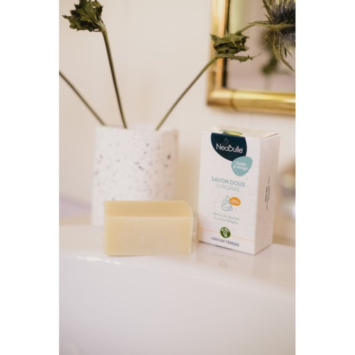  Savon doux surgras, visage et corps, spécial bébé et peaux sèches - 100g - NéoBulle