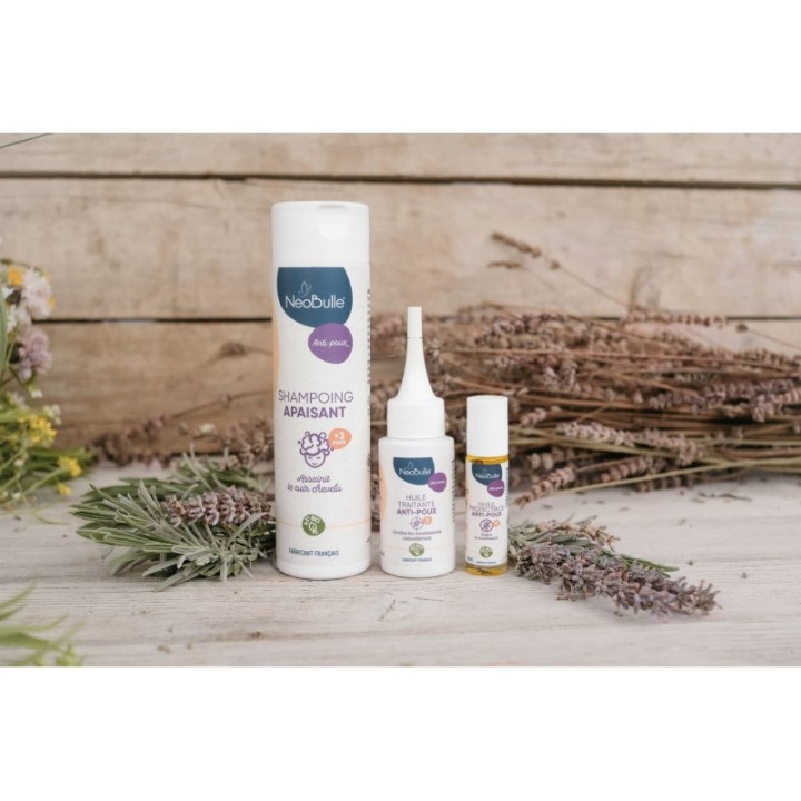 Shampoo lenitivo biologico, anti-pidocchi con lavanda biologica - 200ml - Néobulle