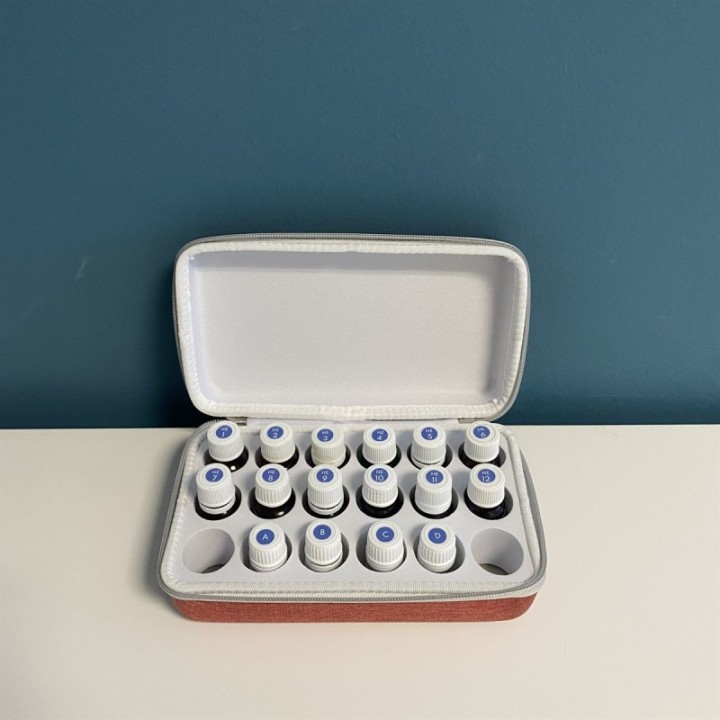 Trousse de rangement d'huiles essentielles - SYNELIA - Pour 18 huiles, Terracotta - Innobiz