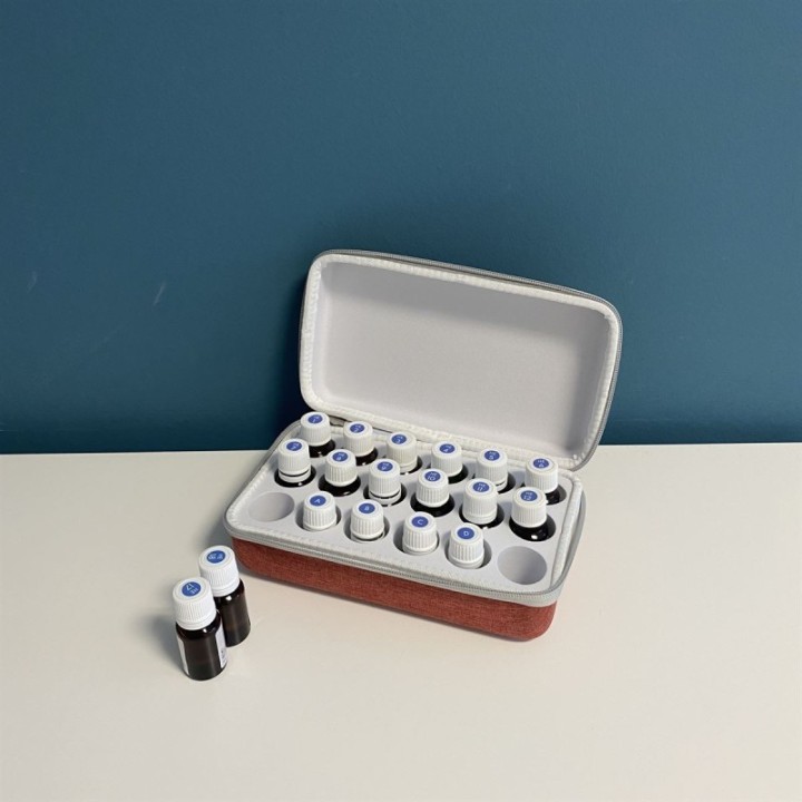 Trousse de rangement d'huiles essentielles - SYNELIA - Pour 18 huiles, Terracotta - Innobiz