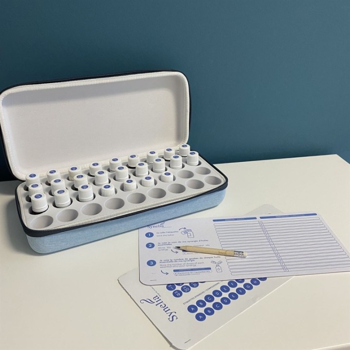 Trousse de rangement d'huiles essentielles - SYNELIA - Pour 36 huiles, Bleu - Innobiz