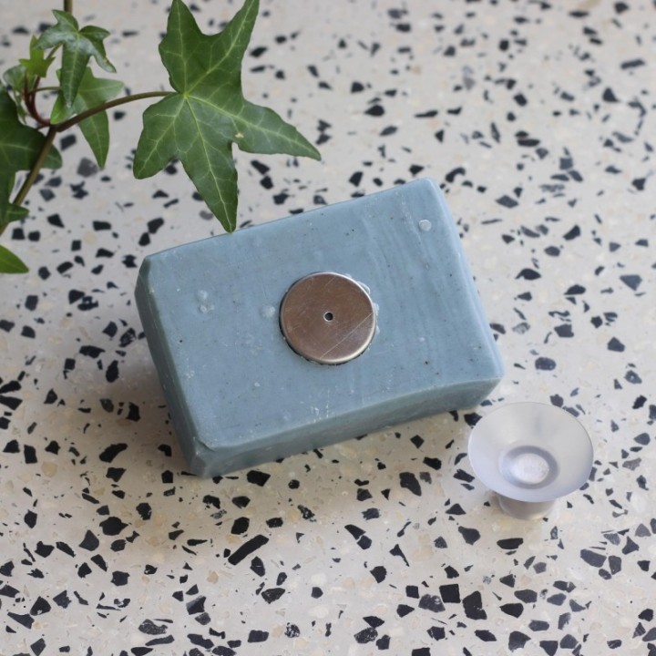 Porte-savon magnétique en inox, avec ventouse - 1 pce - Lamazuna