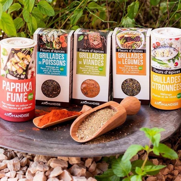 Paprika fumé BIO, pour grillades, marinades ... - Saupoudroir 60g - Aromandise